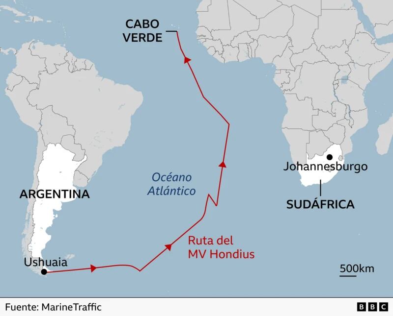 La ruta que realizó el crucero