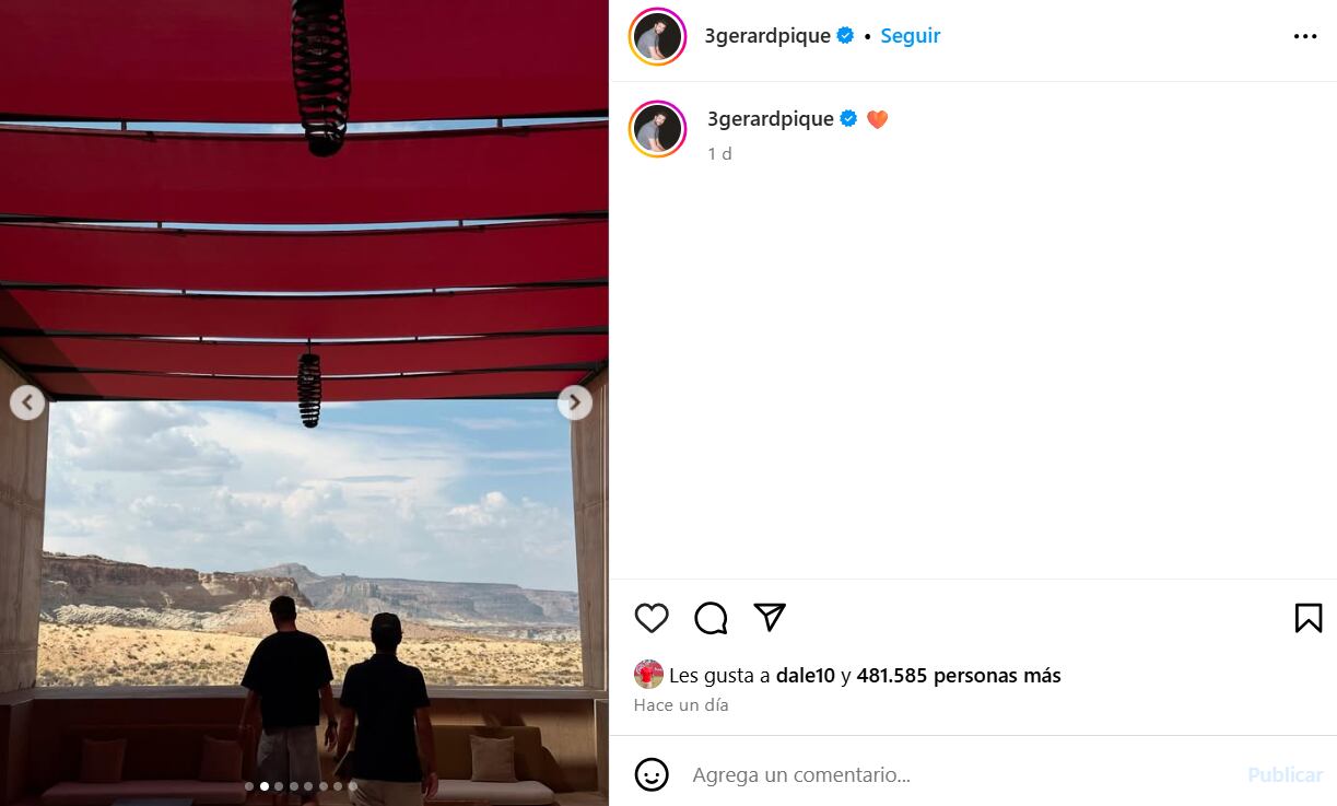 La publicación de Piqué tuvo más de 480 mil likes