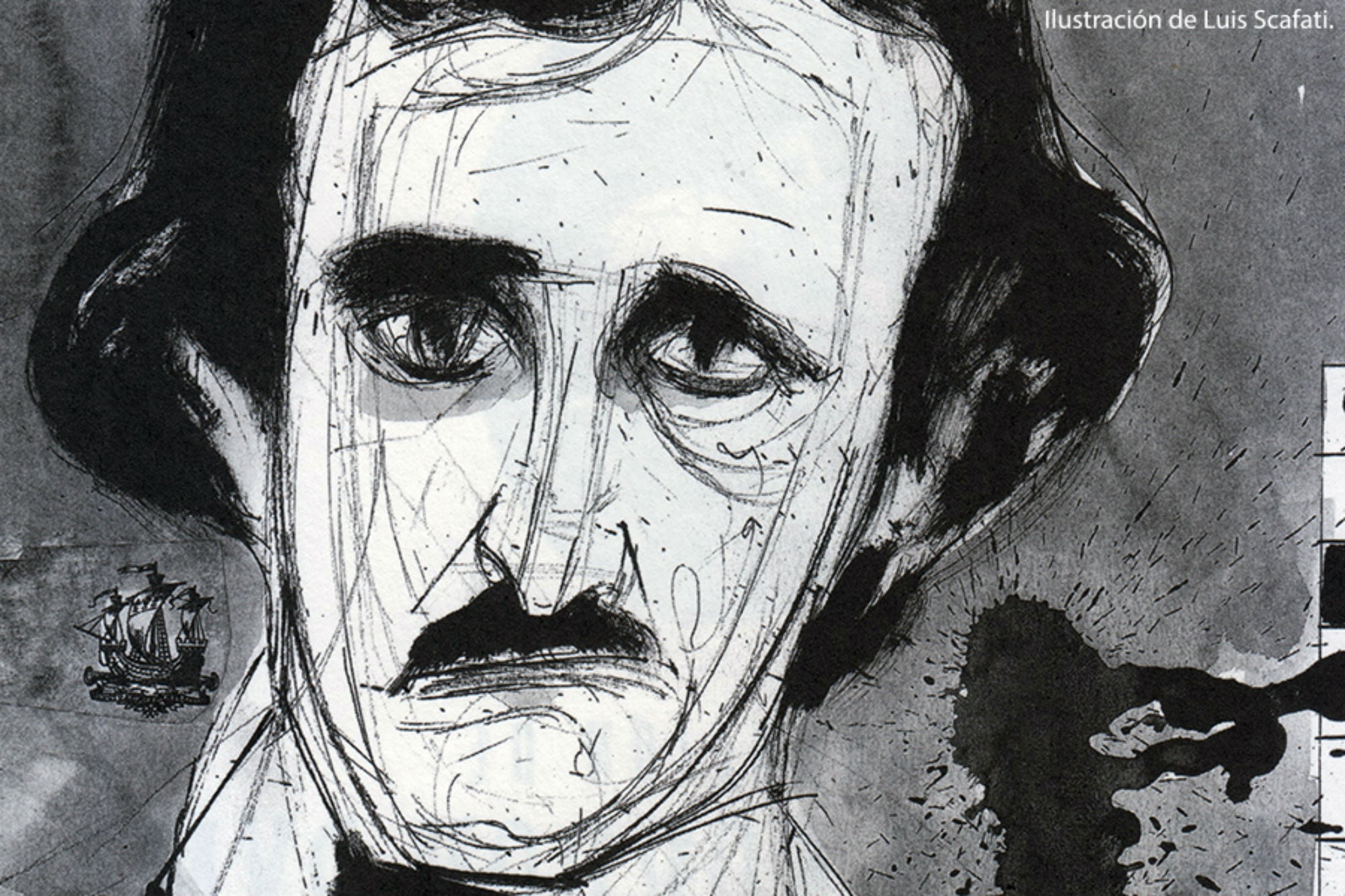 Poe, retratado por Luis Scafati