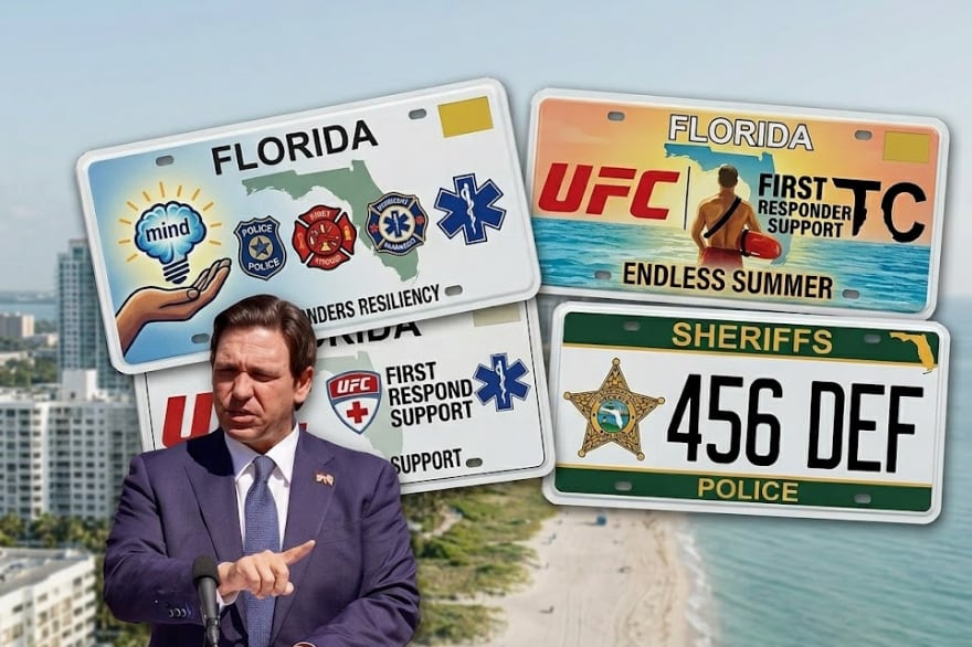La ley SB 246 de Florida habilitó el uso de nuevas placas especiales