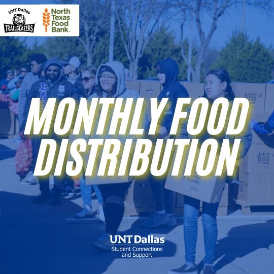 UNT Dallas hará su entrega mensual de alimentos (UNT Dallas)