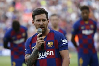 "Vamos por todo". Un Messi enérgico habló frente al Camp Nou y fijó objetivos