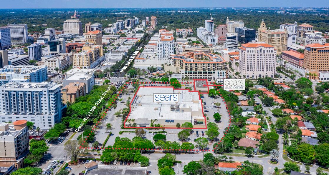 El área marcada en rojo es donde se ubica una tienda Sears desde 1954