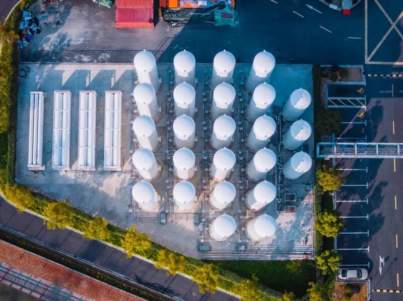 Planta de almacenamiento de helio