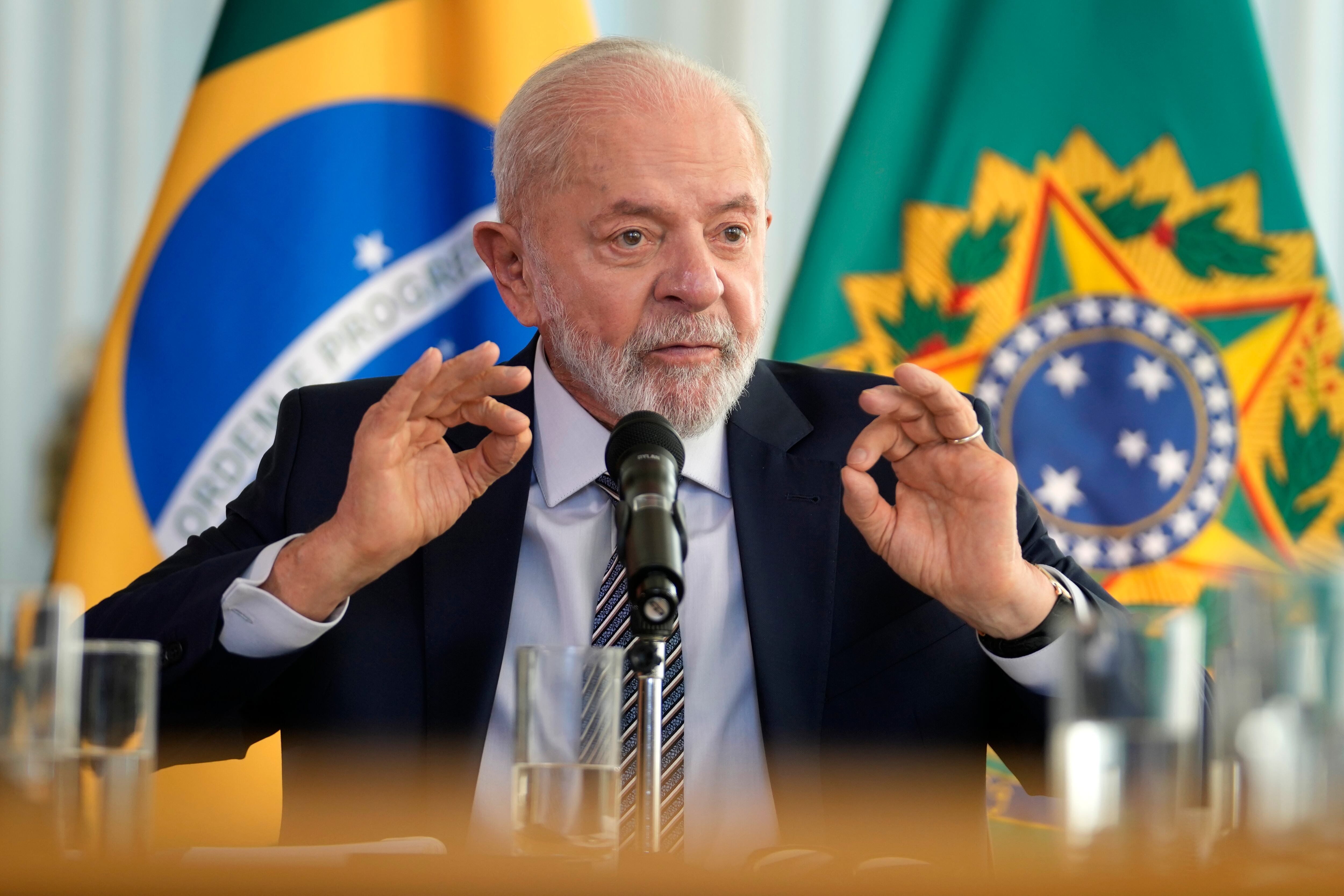 El presidente brasileño Luiz Inacio Lula da Silva durante una conferencia de prensa en Brasilia
