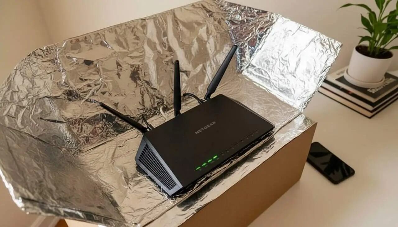 Colocar papel de aluminio detrás de tu router de wifi podría contribuir a tu señal de internet en zonas donde llega de forma escasa