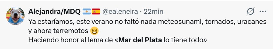 Así reaccionaron en X ante el sismo en Mar del Plata