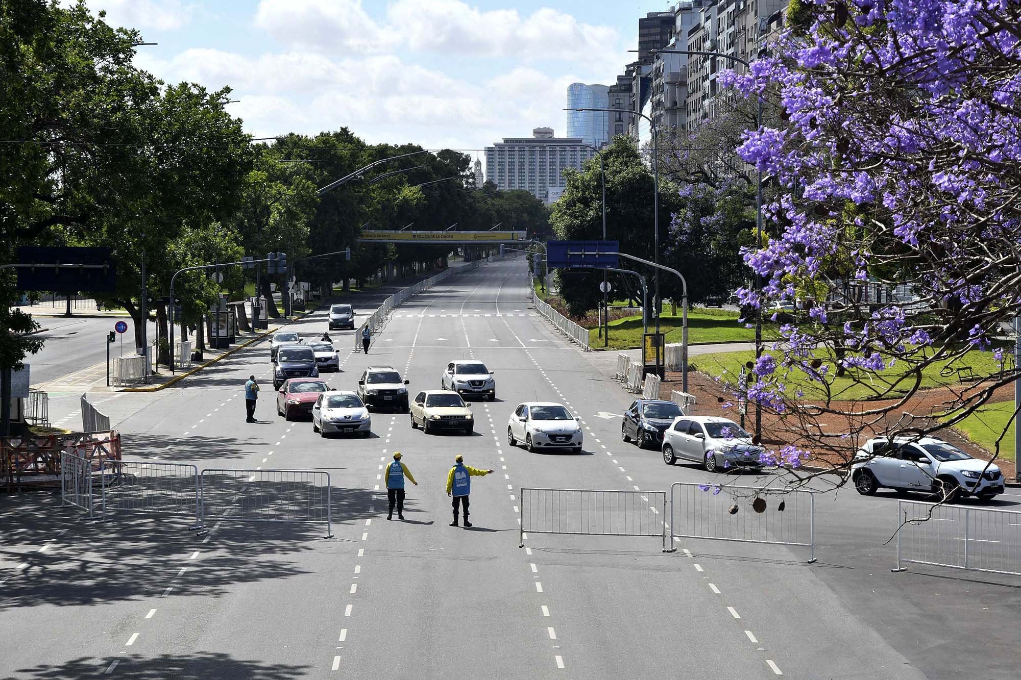 Corte de tránsito en Figueroa Alcorta y Pueyrredón