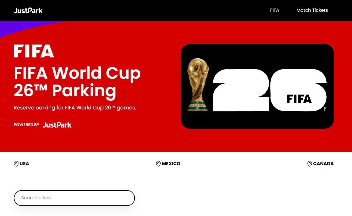 Las reservaciones del estacionamiento se realizan a través del sitio de JustPark (JustPark)