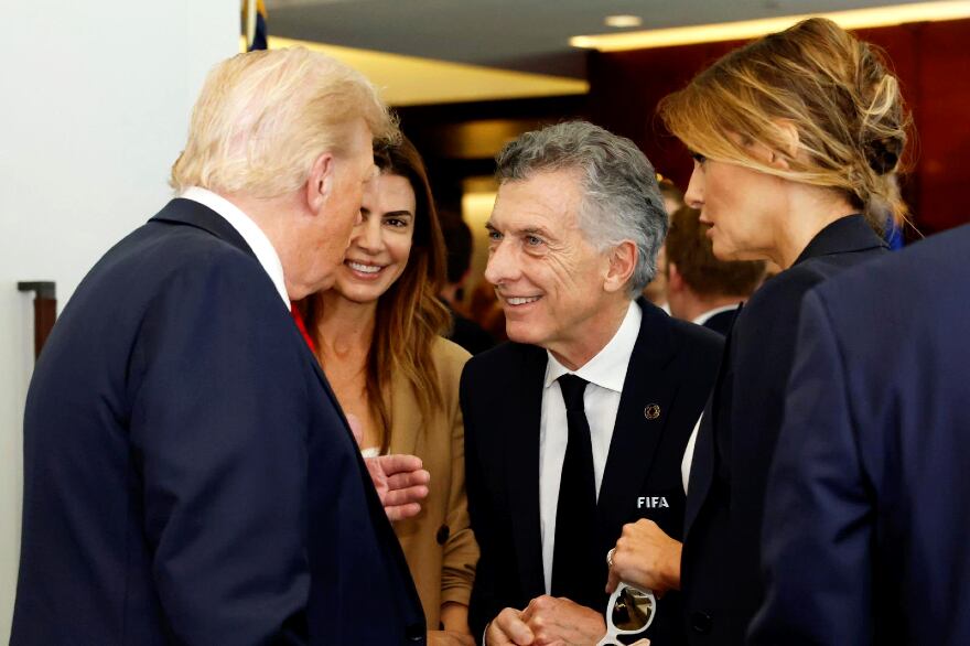 Donald Trump, Mauricio Macri, Juliana Awada y Melania Trump en la final del Mundial de Clubes