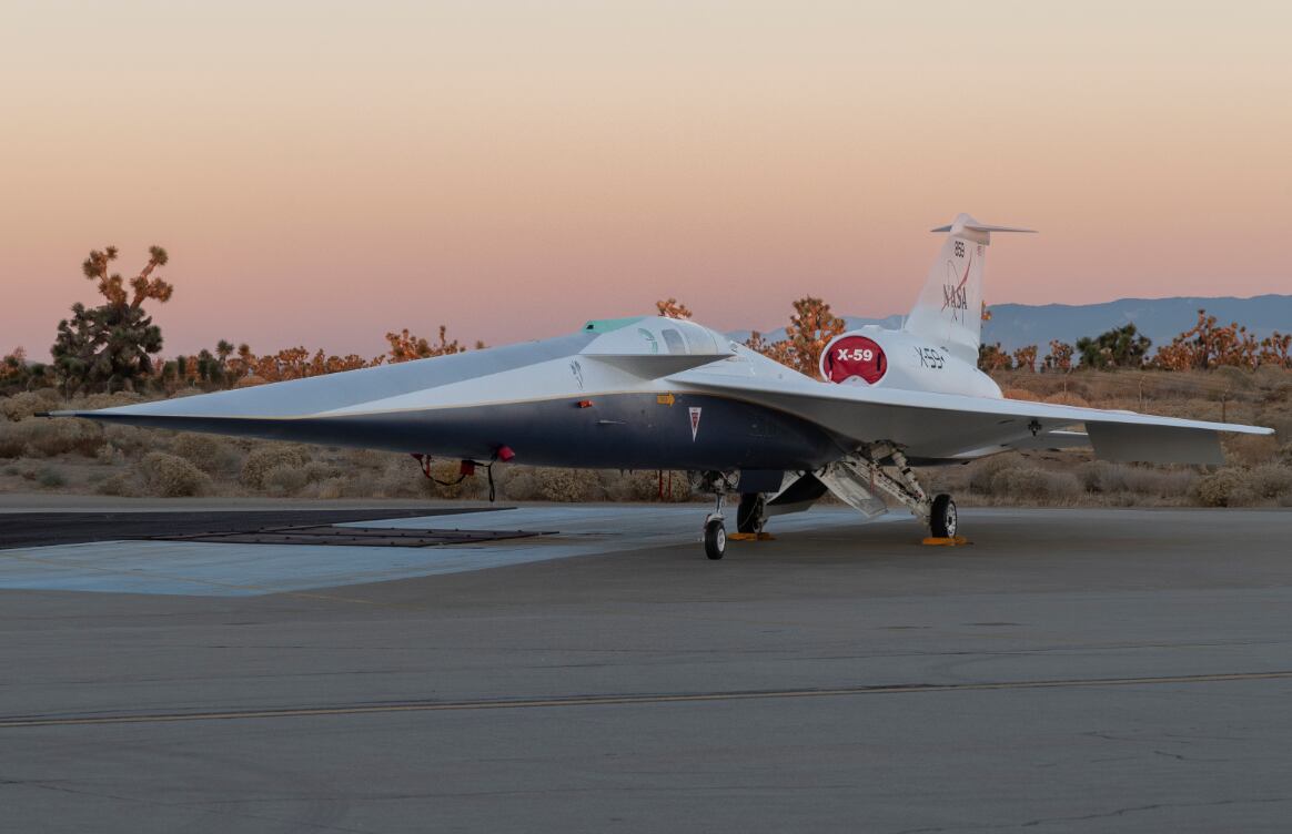 El X-59 está diseñado con un cuerpo afilado y alas largas y delgadas (Foto: NASA)