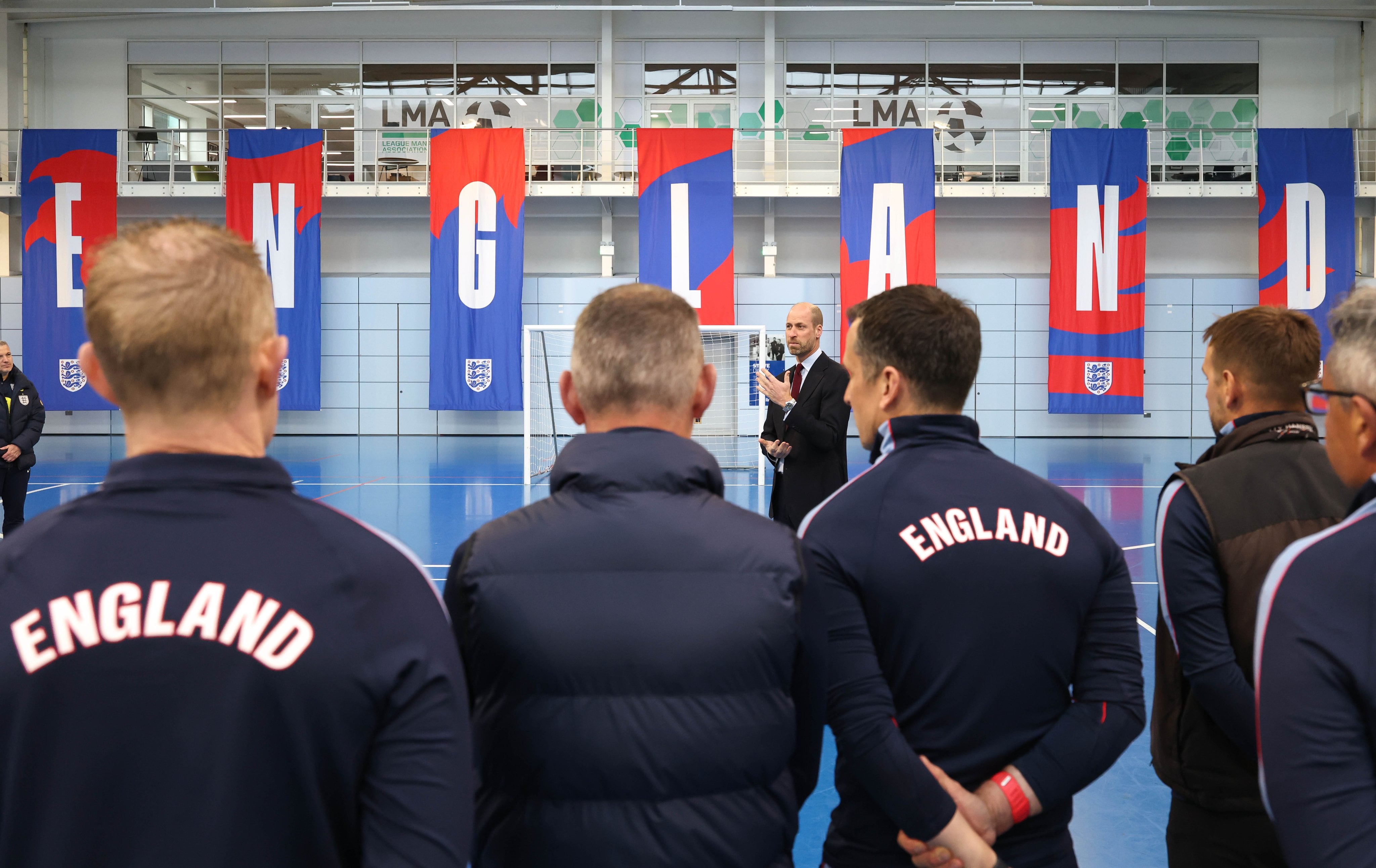 El príncipe William en la práctica de la selección de Inglaterra