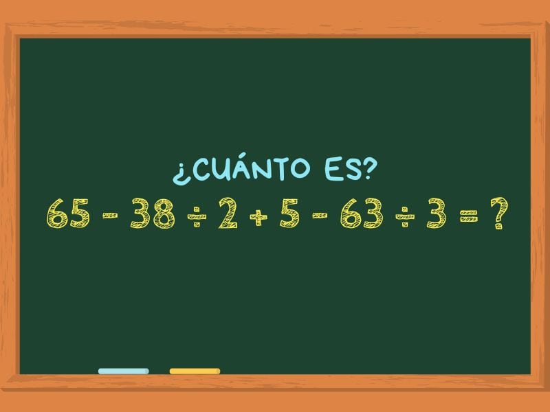 ¿Cuánto es 65-38÷2+5-63÷3? El cálculo matemático que solo los más inteligentes pueden resolver en 30 segundos