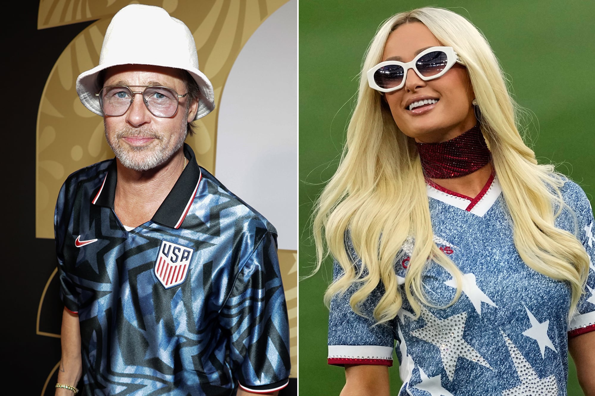En fotos: del encuentro de Brad Pitt con un viejo amigo al paseo de Paris Hilton por la cancha