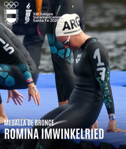 Primera medalla de la Argentina en los Juegos Suramericanos: bronce para la santafesina Imwinkelried en aguas abiertas.