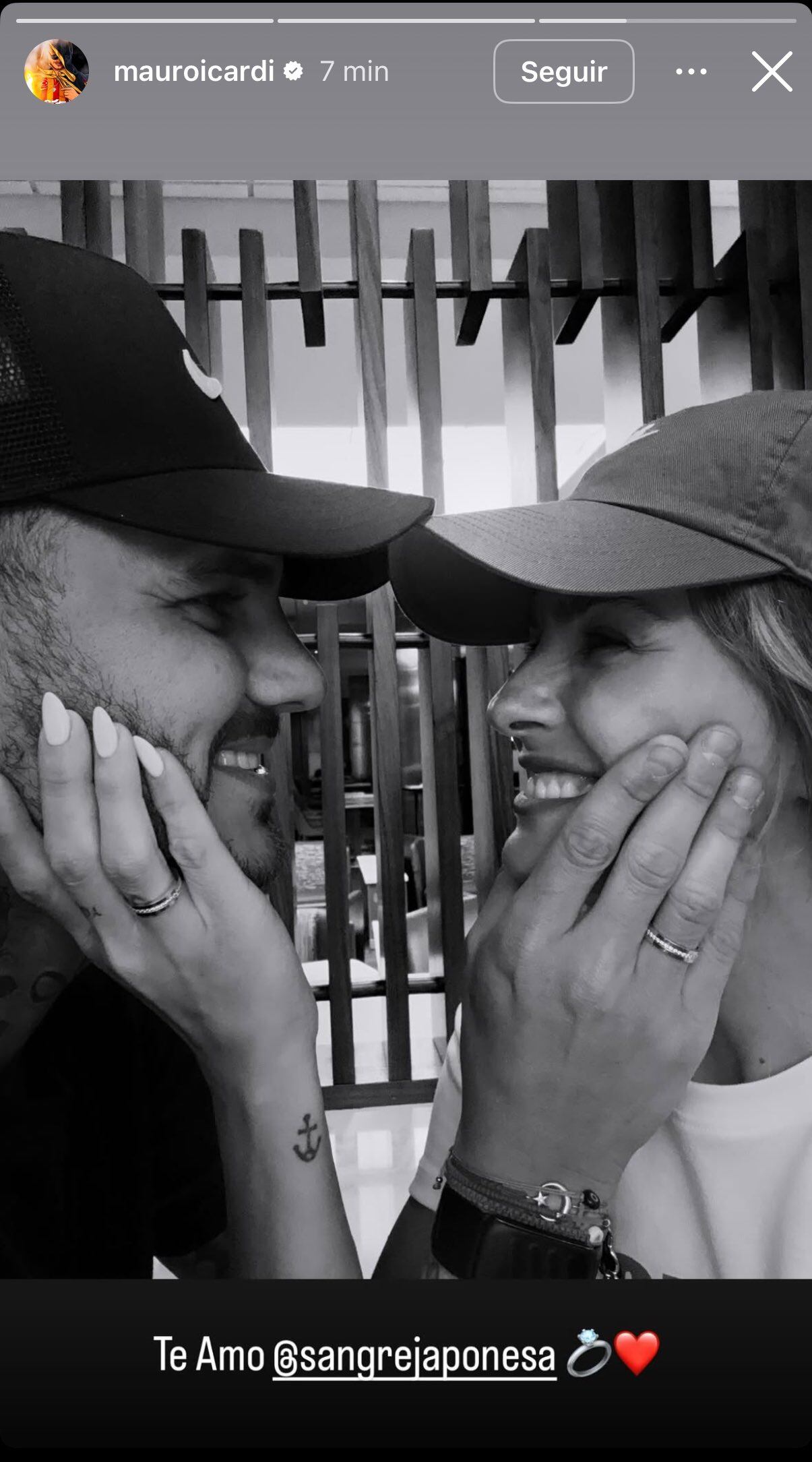 La historia que compartió Mauro Icardi en su cuenta de Instagram junto a La China Suarez