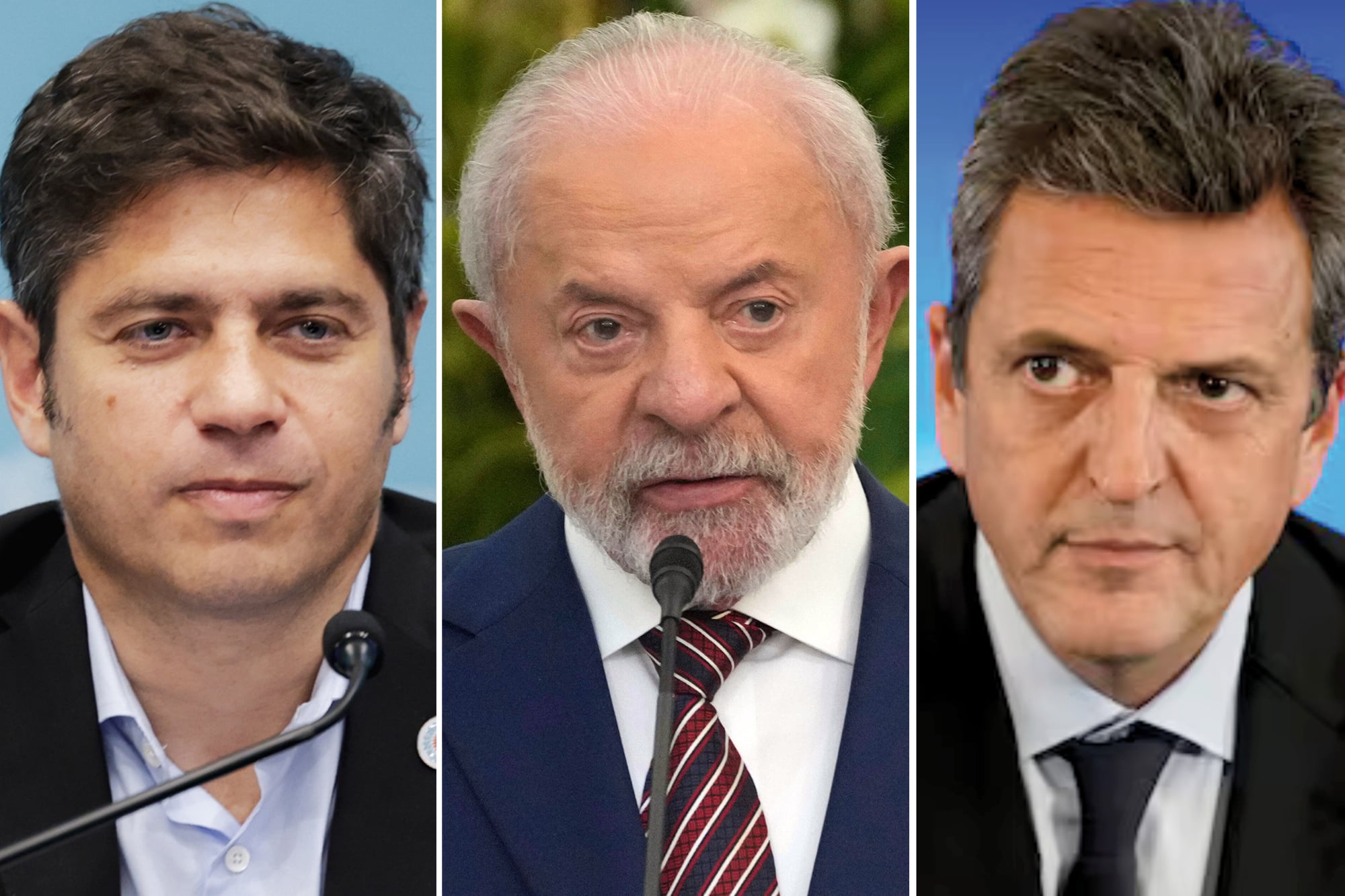 Axel Kicillof, Lula da Silva y Sergio Massa