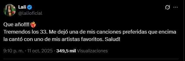 Lali Espósito hizo una reflexión de lo que fue su año