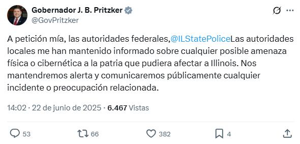 El gobernador comunicó que está en constante contacto con las autoridades ante posibles amenazas