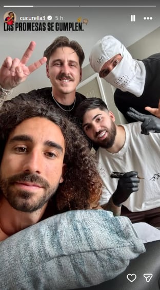 Marc Cucurella cumplió la promesa: el impresionante tatuaje que se hizo de la cara de Luis de la Fuente 5 En la previa del Mundial, el defensor prometió que si España salía campeón, se tatuaría la cara del entrenador (Foto: Instagram @cucurella3)