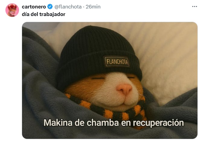 Es una expresión que se usa sobre todo en redes sociales para referirse a una persona que trabaja mucho o hace muchas cosas (Foto: X @flanchota)