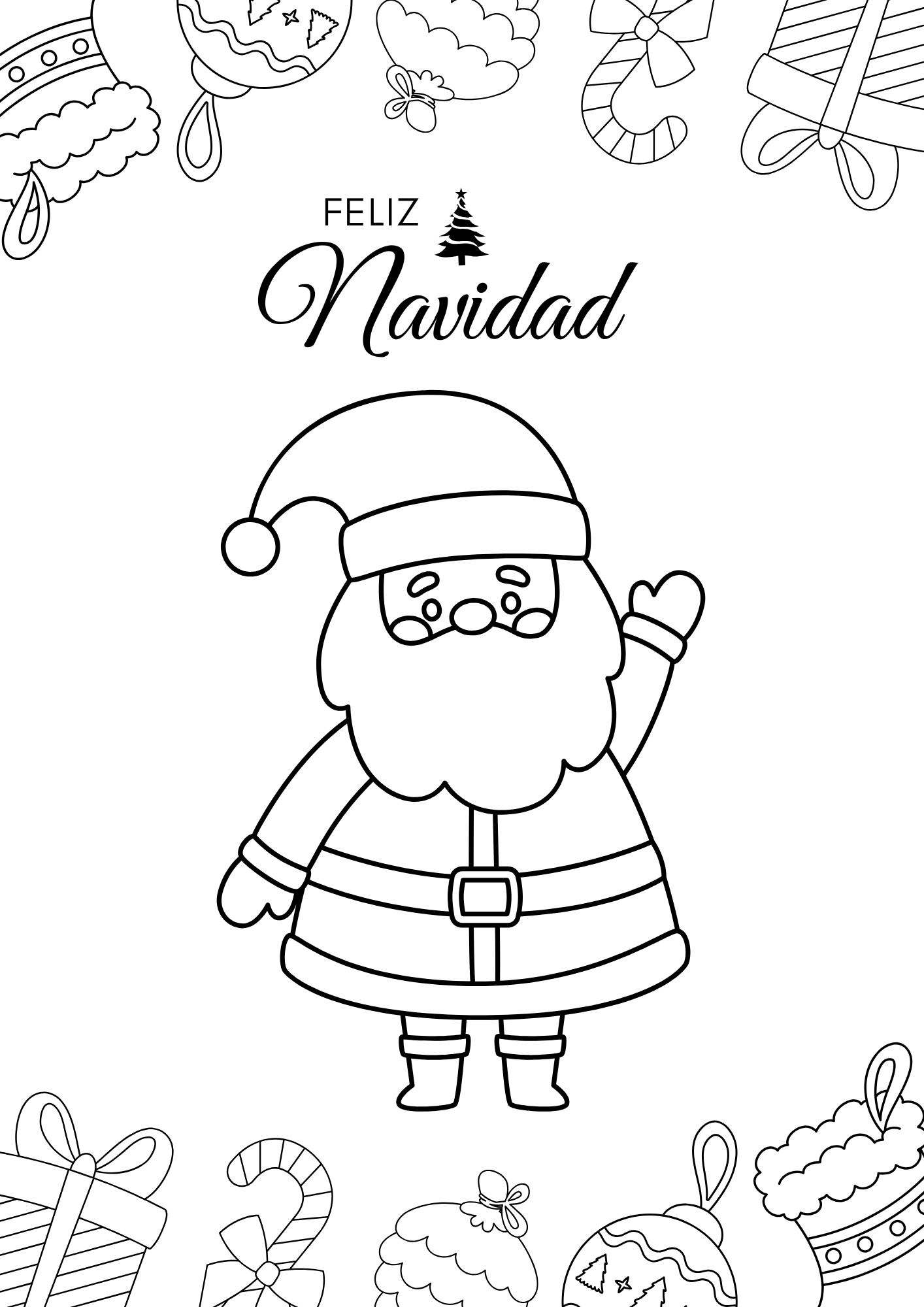 Dibujo de Papá Noel para colorear con los niños