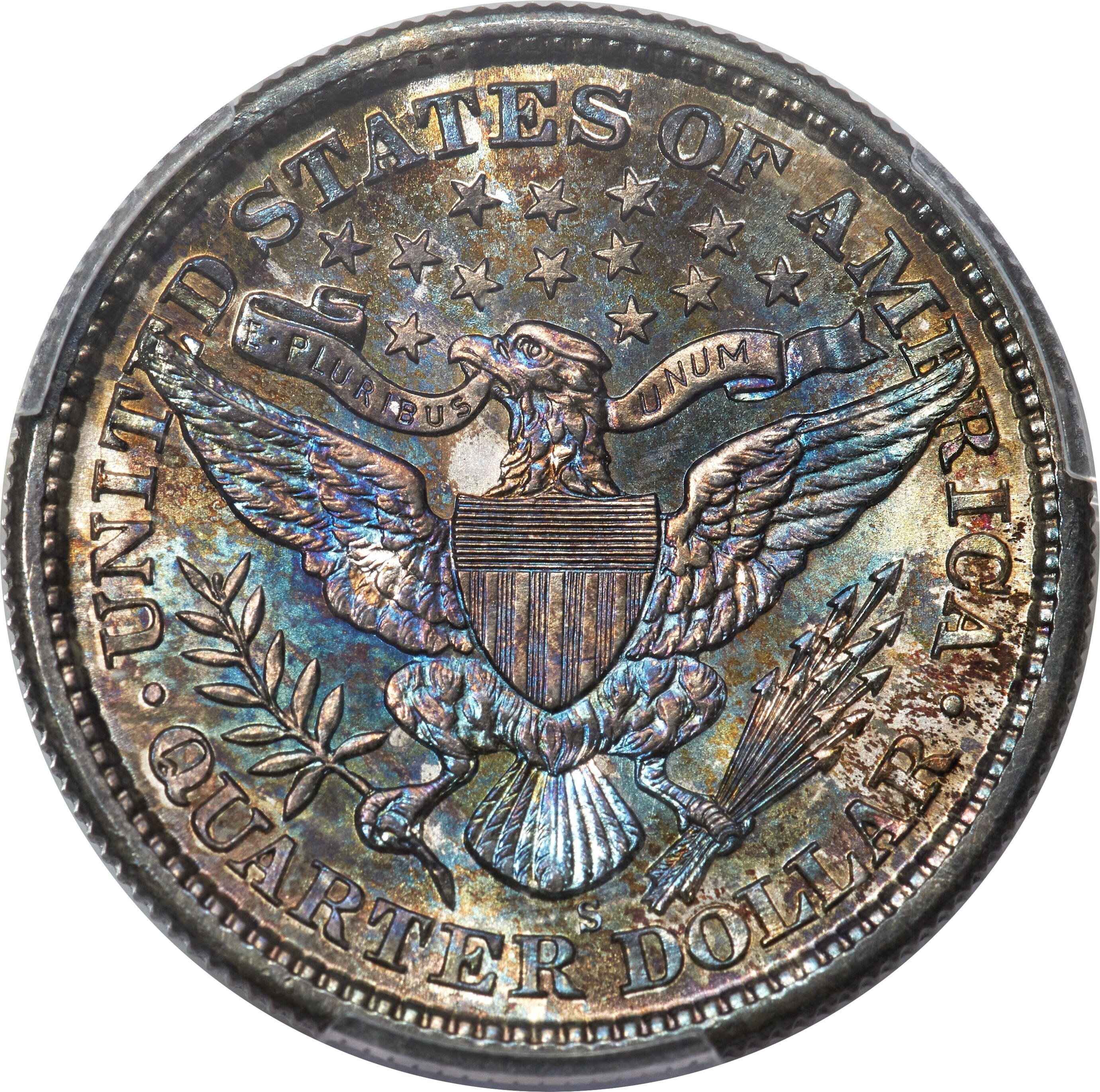 Algunas monedas incluyen una coloración tonificada en los bordes de tonos dorados, rojizos y azulados que aumentan su cotización