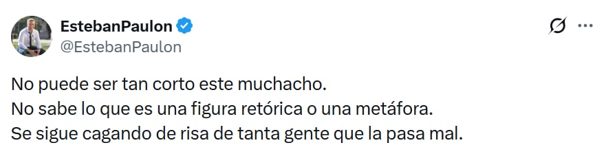 El mensaje del diputado Esteban Paulón