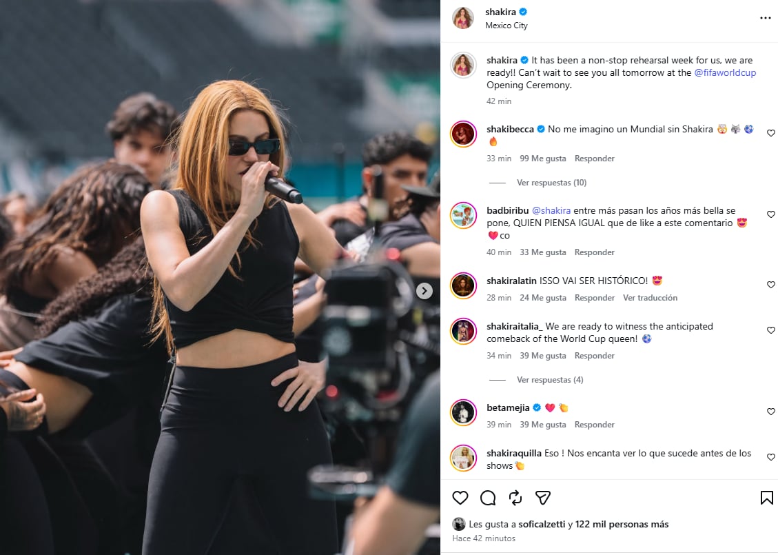 Shakira mostró una parte de los ensayos para la inauguración del Mundial