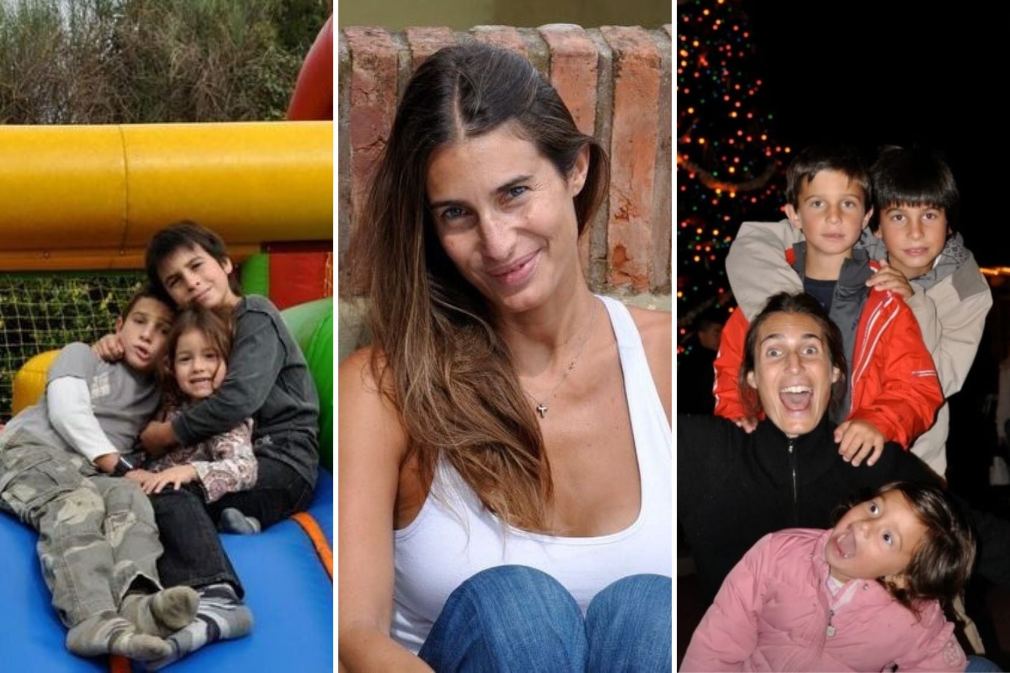 Romina Yan junto a sus tres hijos, Franco, Valentín y Azul, fruto de su matrimonio con Darío Giordano; los chicos tenían 10, 8 y 5 años cuando la actriz murió en 2010