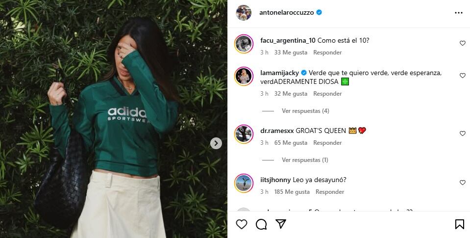 La reacción de los usuarios al look deportivo de Antonela Roccuzzo
