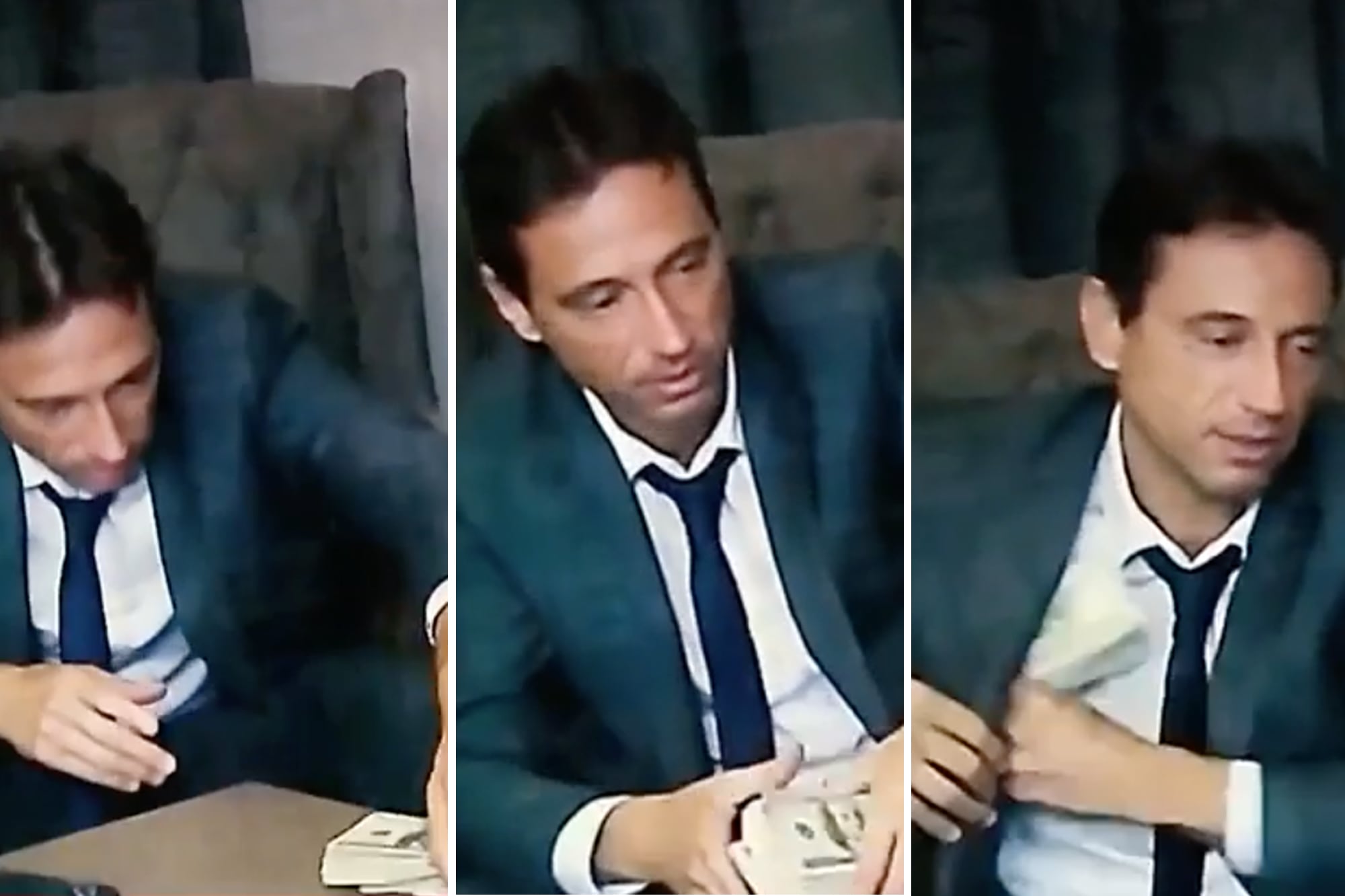 Una cámara oculta filmó al presidente Marcelo Moretti recibiendo fajos de dólares