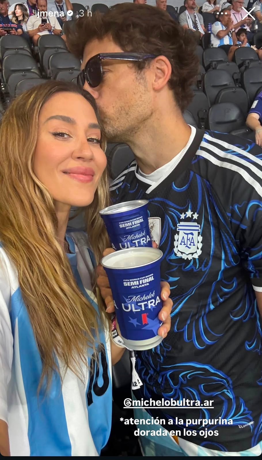 ¡Felices y enamorados! Jimena Barón celebró junto a Matías Palleiro; la pareja lleva semanas en Estados Unidos siguiendo a la selección argentina en el Mundial 2026