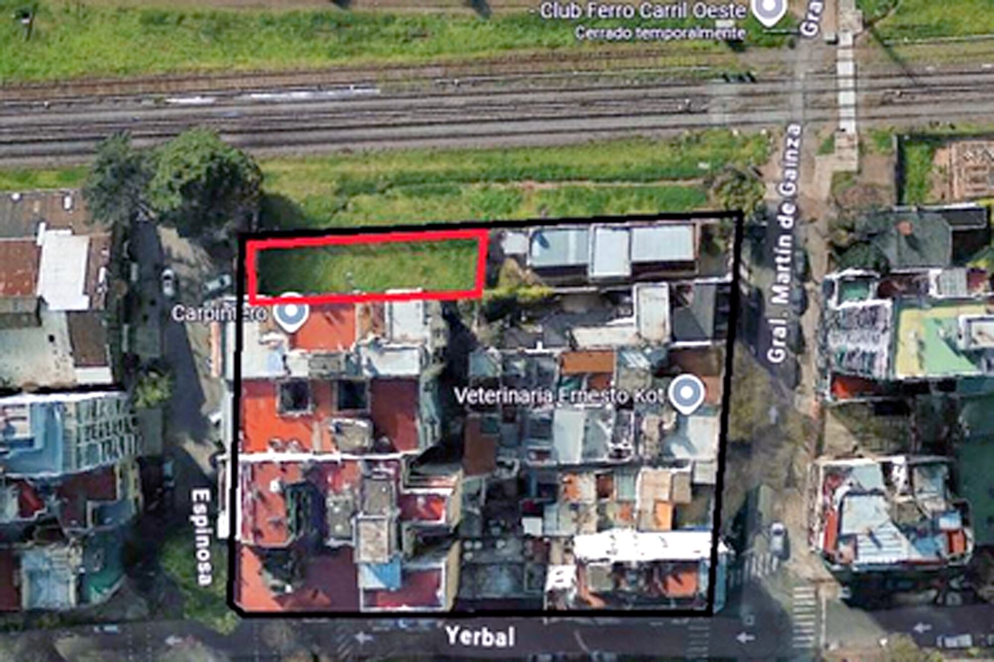 En Caballito, el terreno que se subasta tiene un valor base de US$513.942