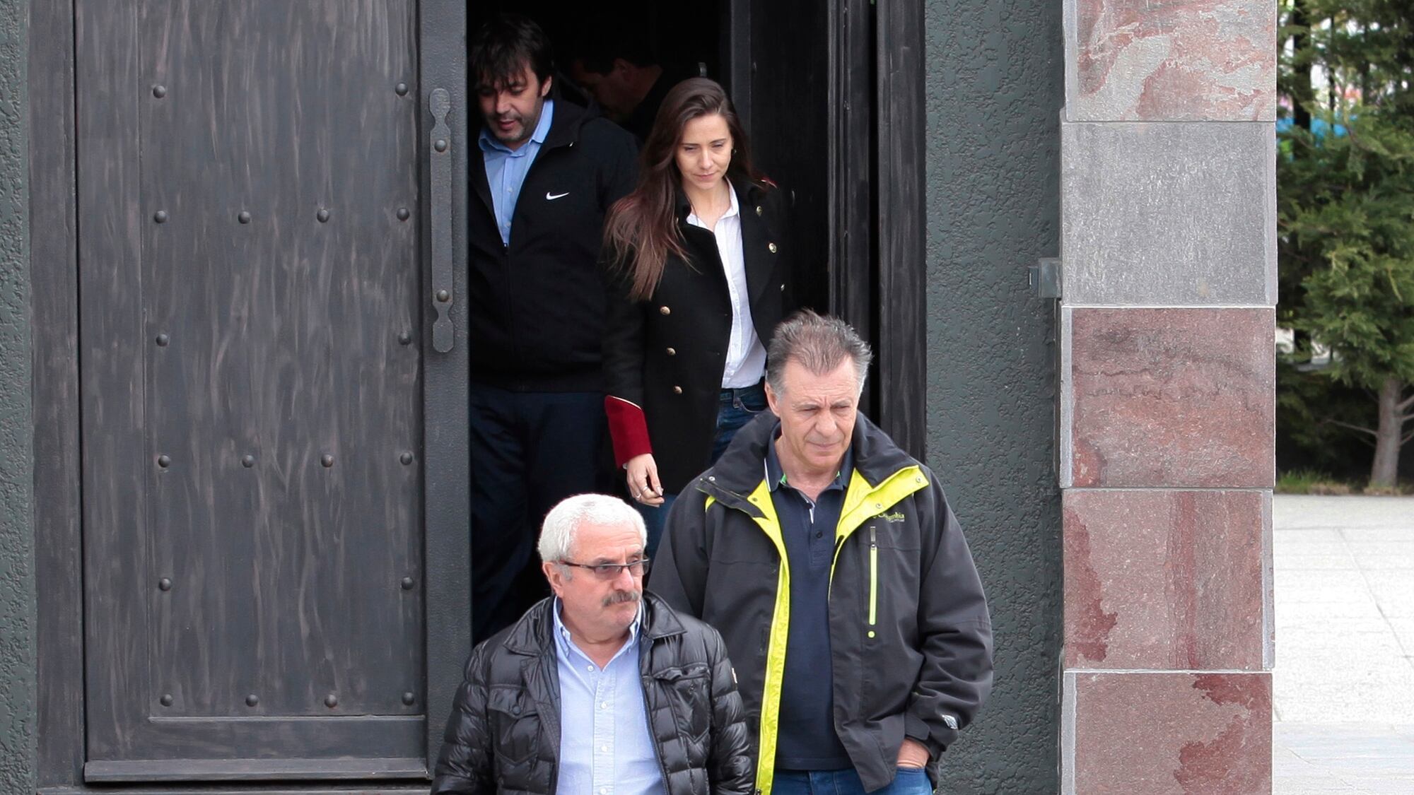 Fabián de Sousa y Cristóbal López, durante el quinto aniversario de la muerte de Néstor Kirchner, junto a Osvaldo Sanfelice