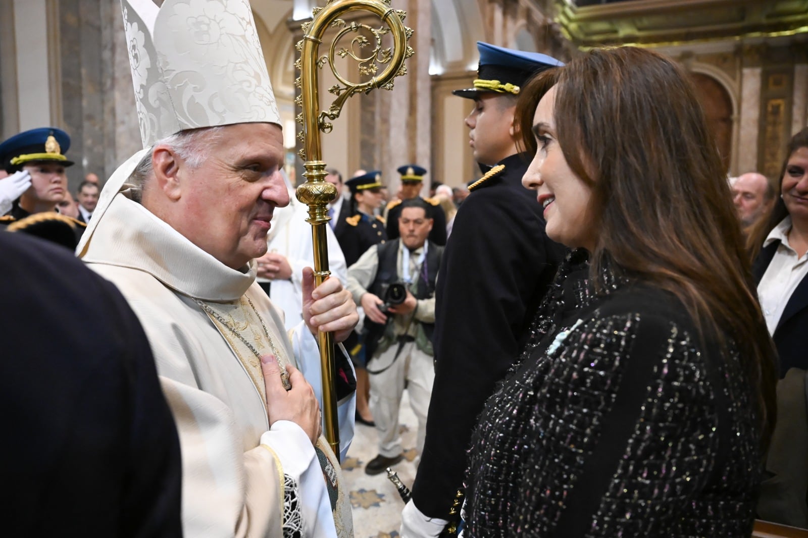Misa del nuncio, monseñor Michael Banach, en la Catedral. Estuvieron entre otros el arzobispo García Cuerva y la vicepresidenta Victoria Villarruel