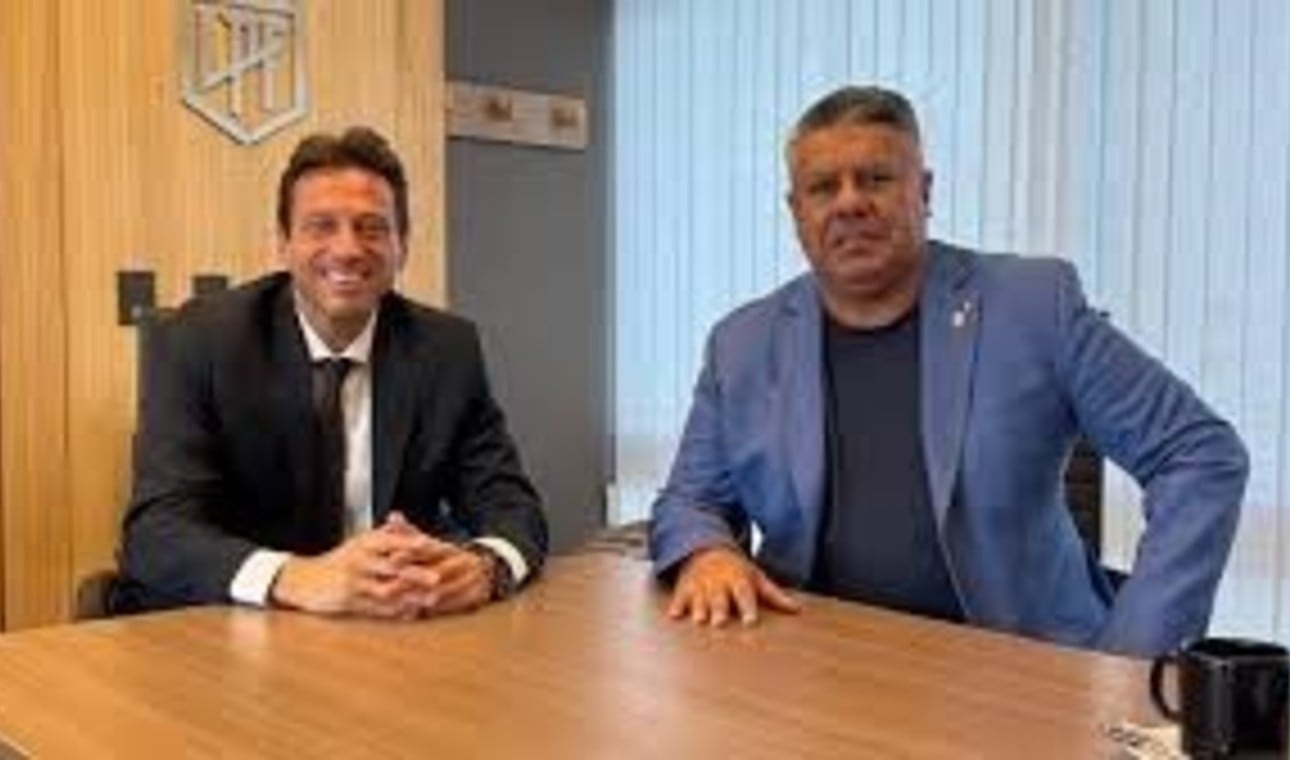 Marcelo Moretti y Chiqui Tapia; el presidente de la AFA tuvo que interceder para mediar ante la crisis de San Lorenzo