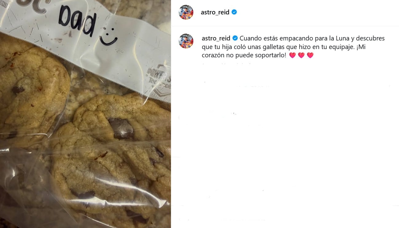 La sorpresa que se llevó Wiseman mientras armaba el equipaje (Foto: Instagram/@astro_reid)