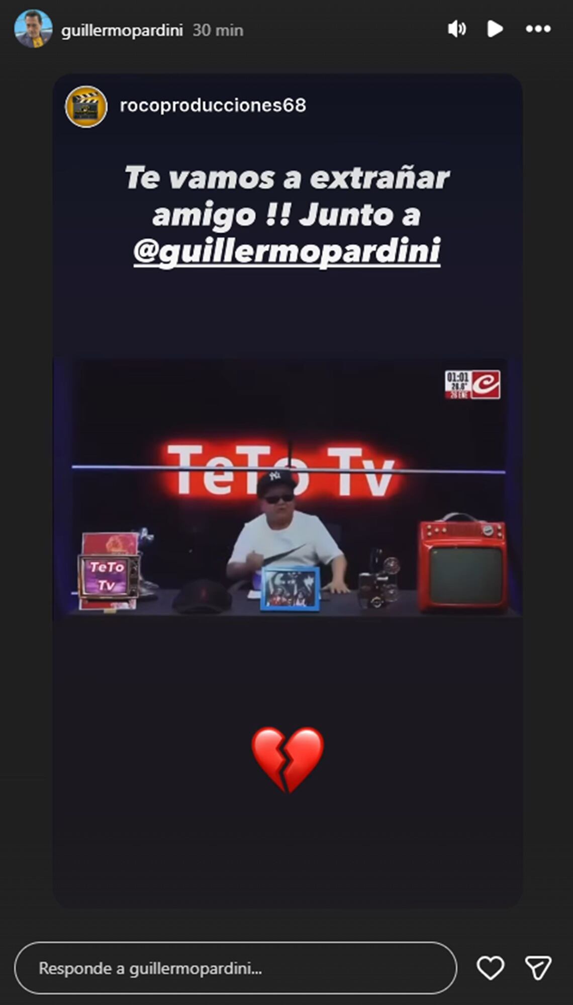 Guillermo Pardini decidió recordarlo con uno de sus últimos trabajos