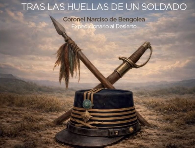 Portada del libro Tras las huellas de un soldado, sobre el coronel Narciso de Bengolea