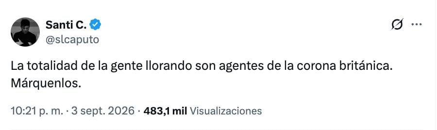 Otro posteo en X del asesor presidencial Santiago Caputo