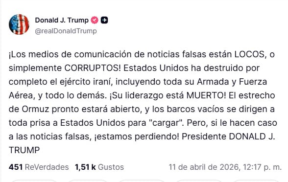 Otro mensaje de Trump