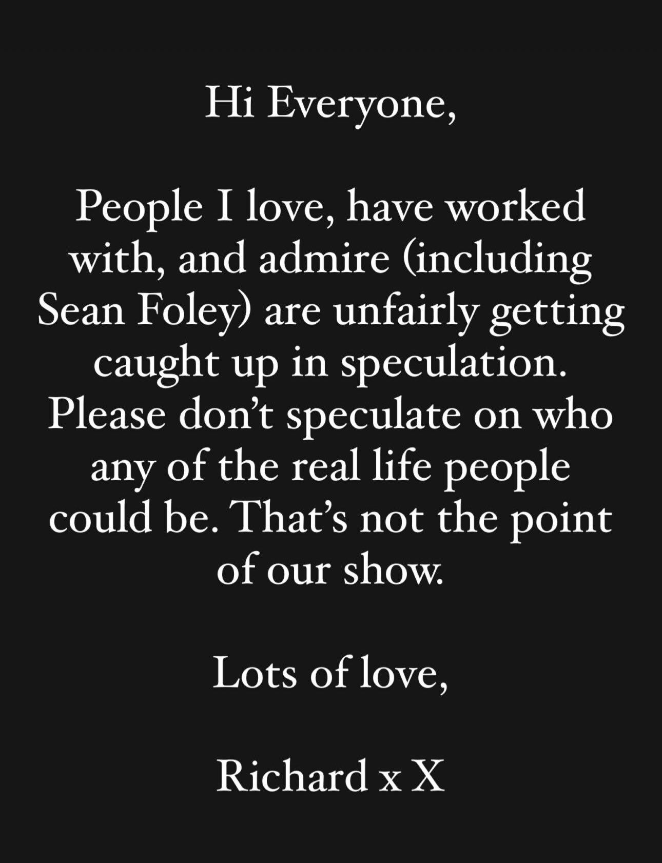 El mensaje de Gadd en la cuenta de X de Foley