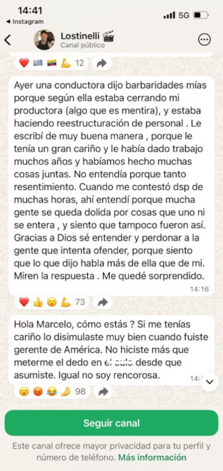 Marcelo Tinelli compartió el mensaje que le envió Flor de la V (Foto: Captura X/@AngeldebritoOk)