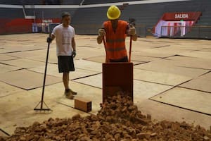 Copa Davis: el armado de la cancha donde se enfrentarán la Argentina y Colombia