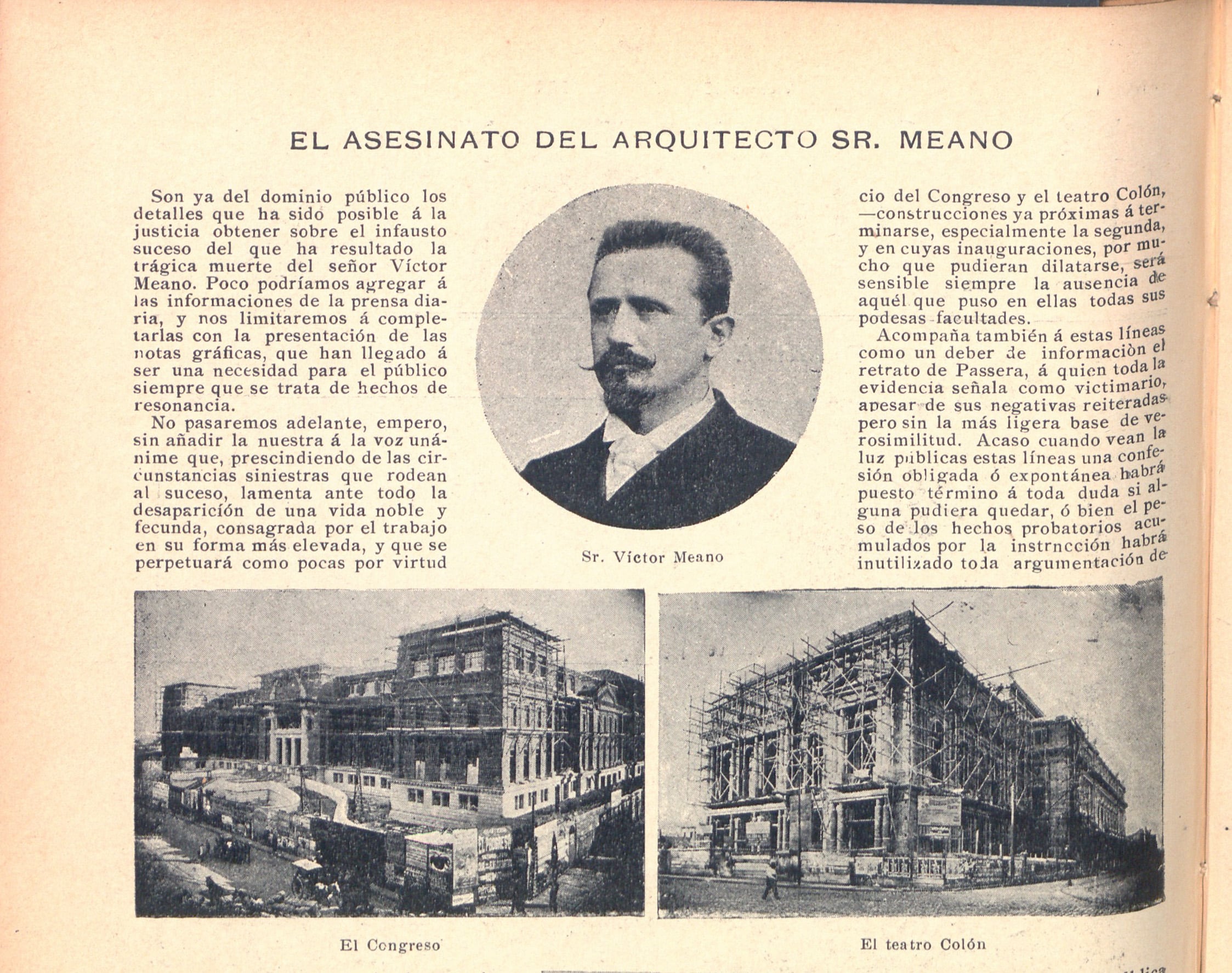 El asesinato de Meano, en 1904, llenó las páginas de los medios periodísticos de la época.