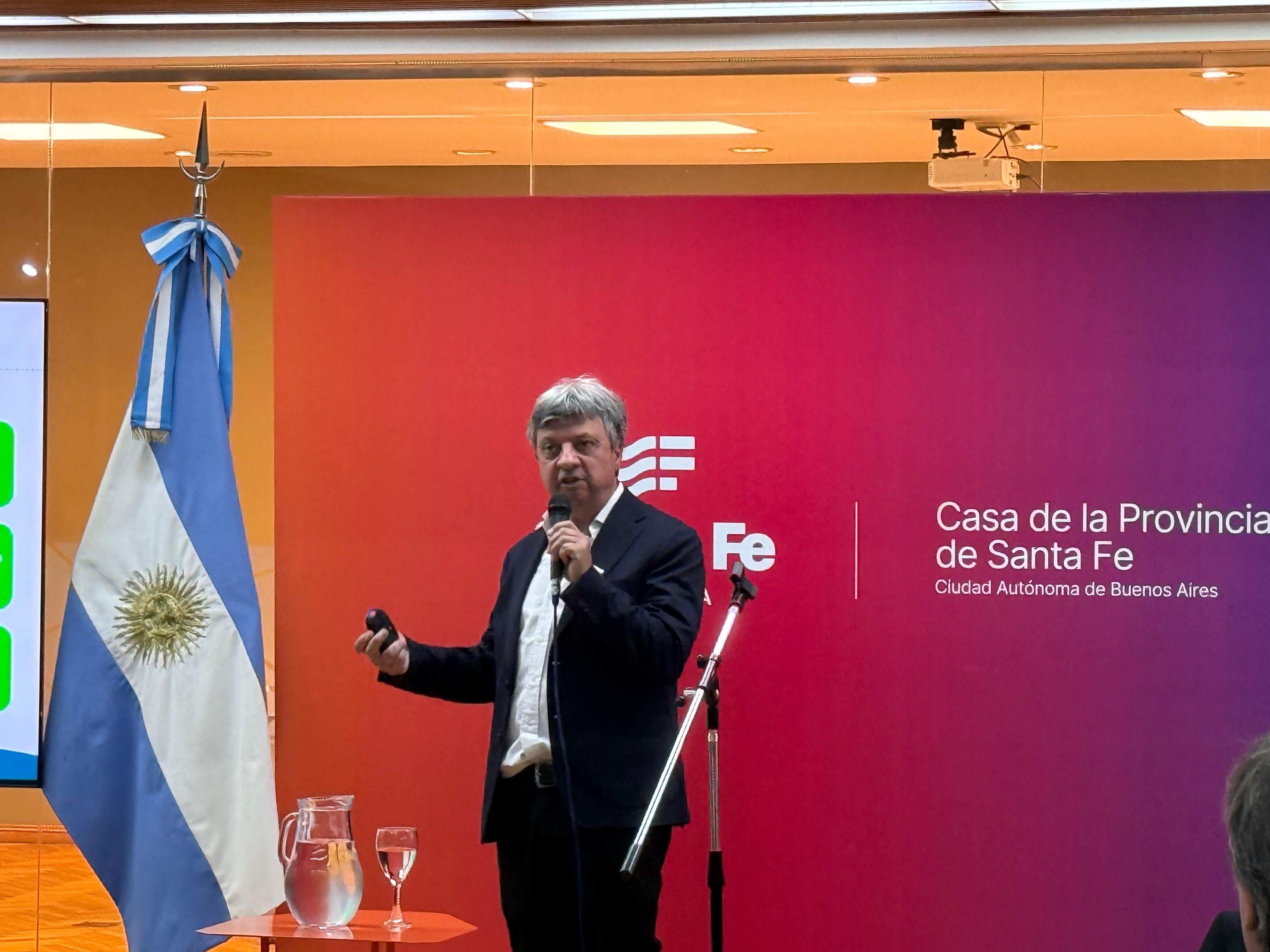 Marcelo Torres, presidente de Aapresid, durante la presentación de Origen en Red en la Casa de Santa Fe, en Buenos Aires