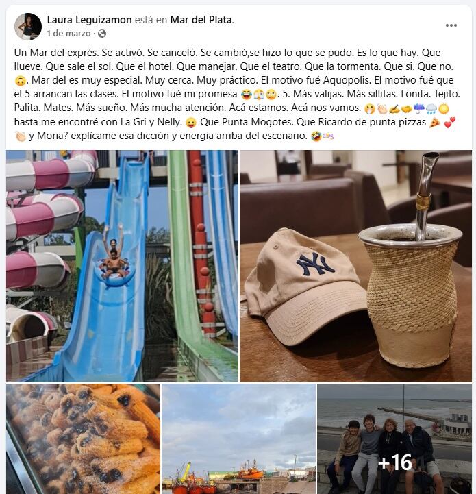 La última publicación en Facebook de Laura Leguizamón fue hace más de dos meses