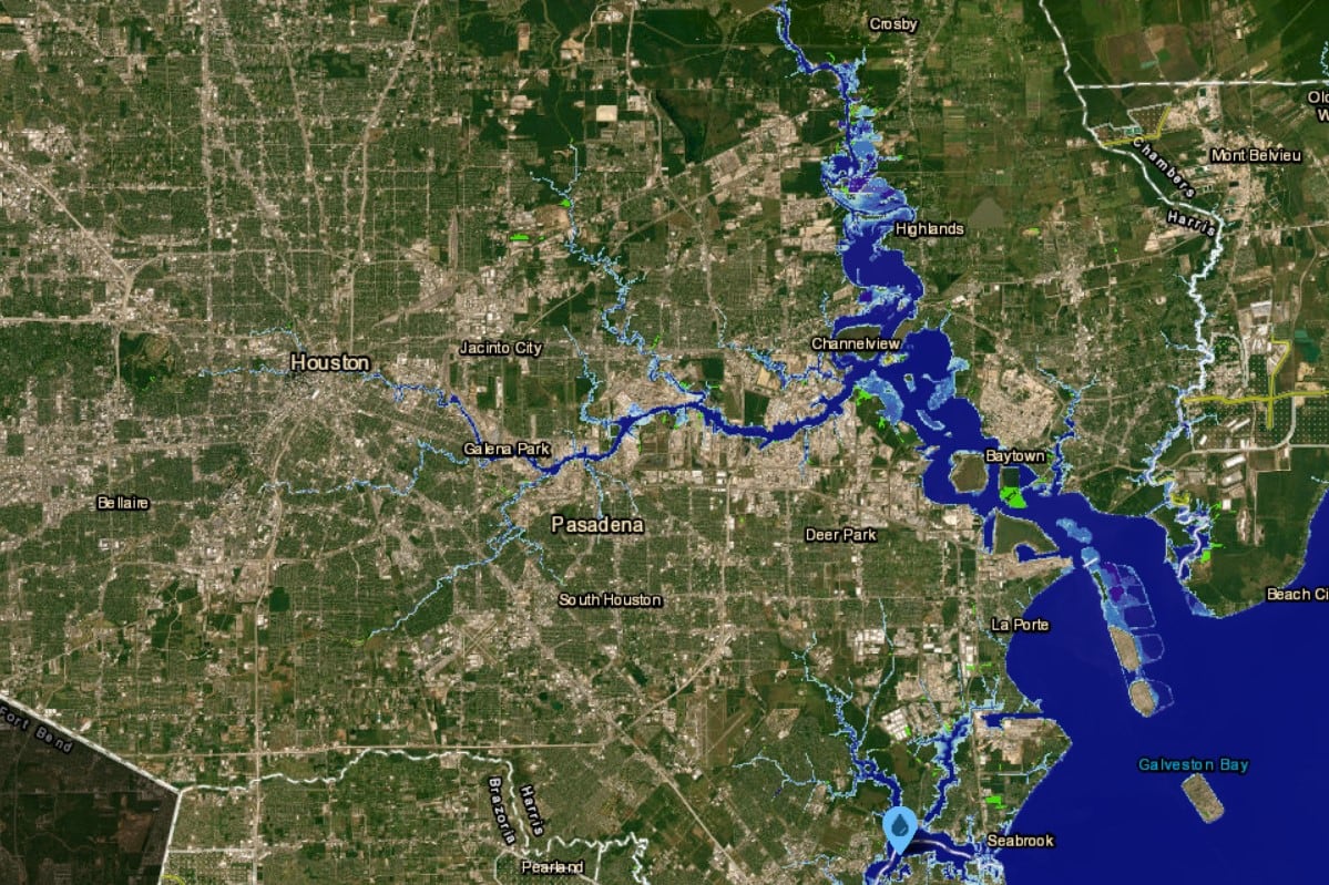 La ciudad de Houston, Texas, sufriría graves problemas con el aumento del nivel del mar
