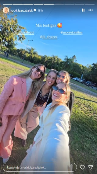 Tras dar el sí, la pareja disfrutó de una comida con familiares y amigos (Foto: Instagram @rochi_igarzabalok)